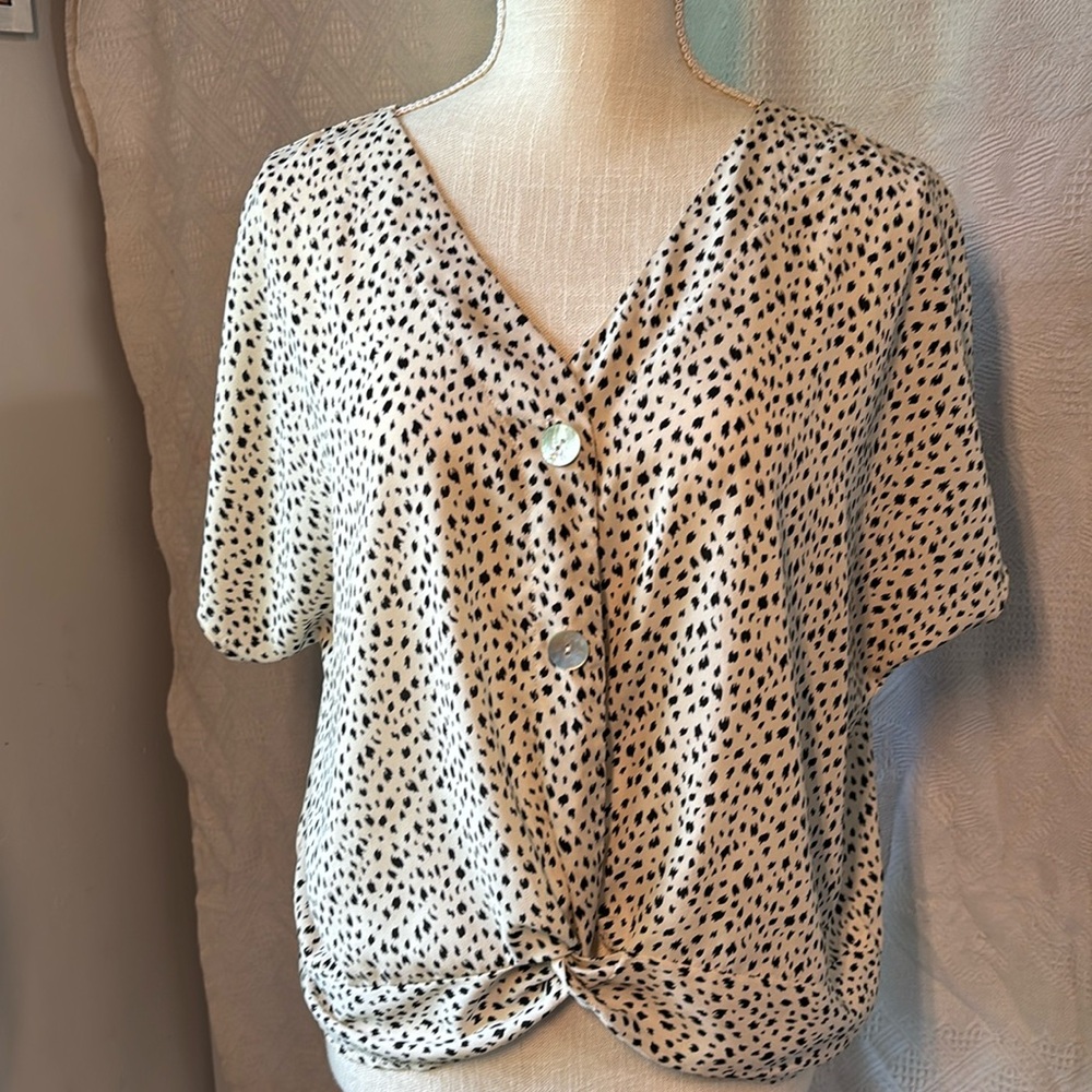 Shein silky animal print summer top